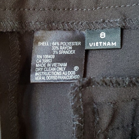 TAHARI ASL BLACK HIGH RISE PANTS STRAIGHT LEG SZ 8 CLASSIC CONTEMPORARY CAPSULE - Picture 5 of 7